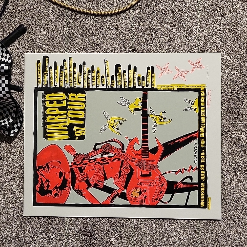 1997 Van's Warped Tour Silk Screen Concert Poster